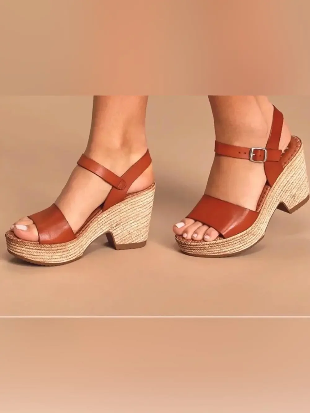 Musse & Cloud Era Cue Brown Leather Espadrille Sandals NWOB Sz 8 Boho